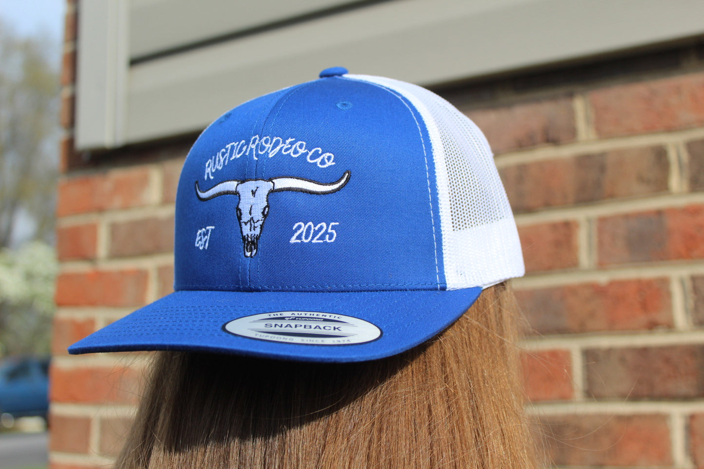 RRC Royal Blue Longhorn Design Trucker Hat